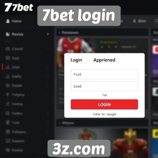 Interface do usuário do site 7bet login